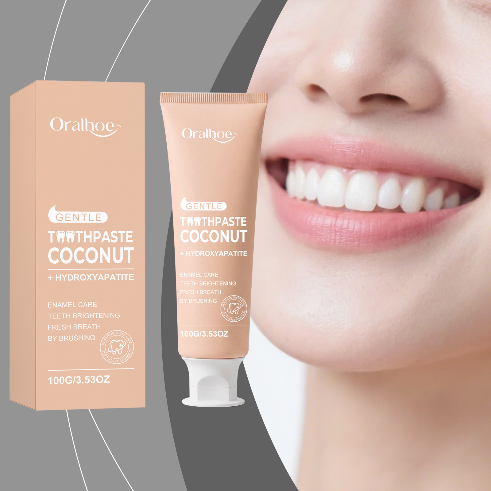 Hydroxyapatite Toothpaste - Oralhoe Coconut Toothpaste with Hydroxyapatite Teeth