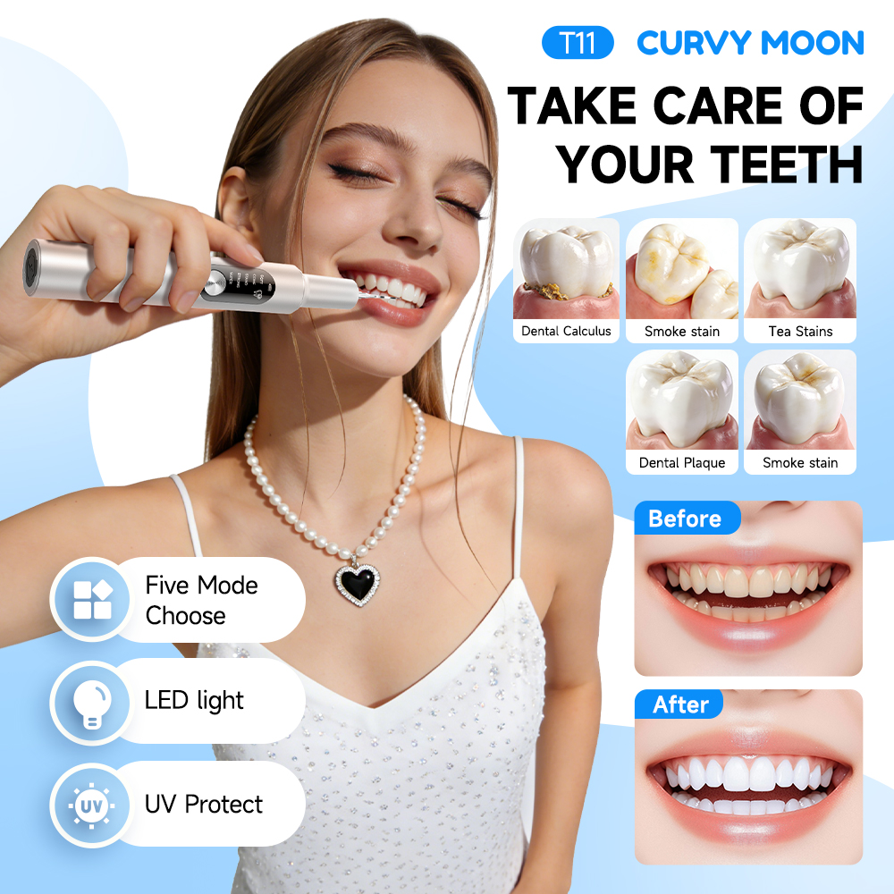 Teeth Whitening Professional - CURVY MOON T11 Electric Ultrasonic Scaler