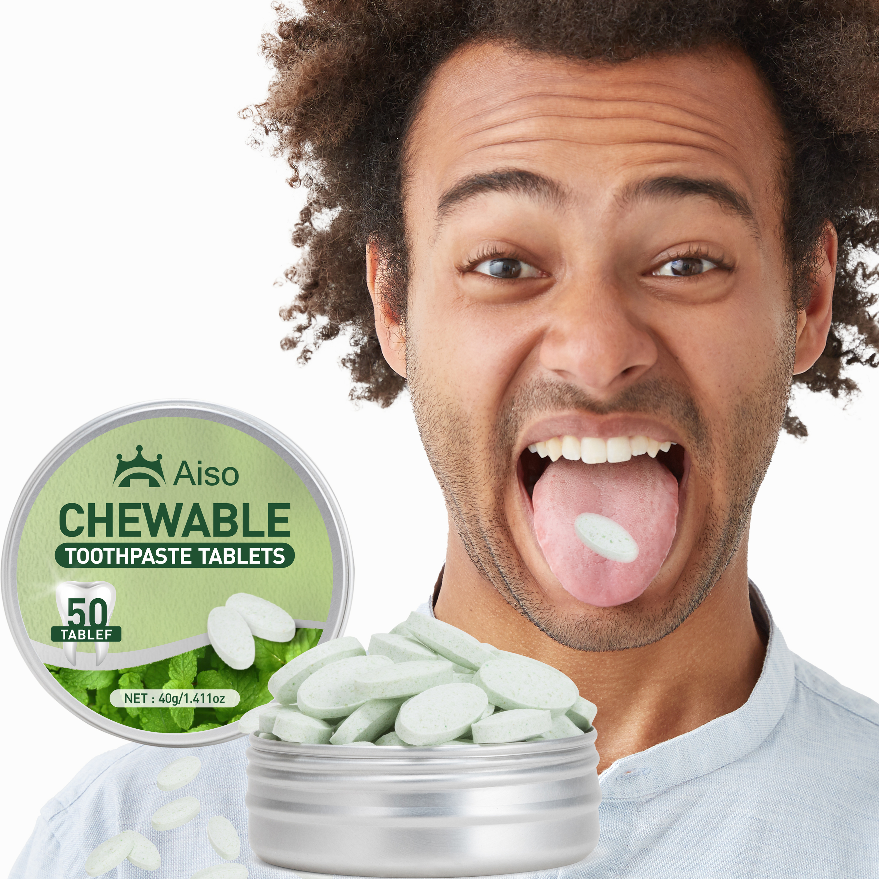 Remineralizing Toothpaste - 1PCS Travel size mouthwash tablets, mint