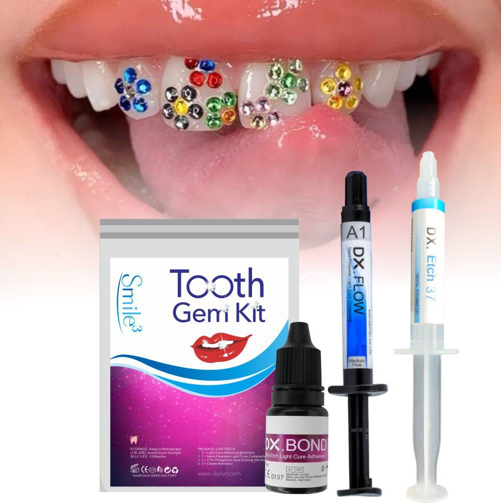Teeth Whitening Kit With Light - HOT Tooth Gem Kit Teeth Decorations