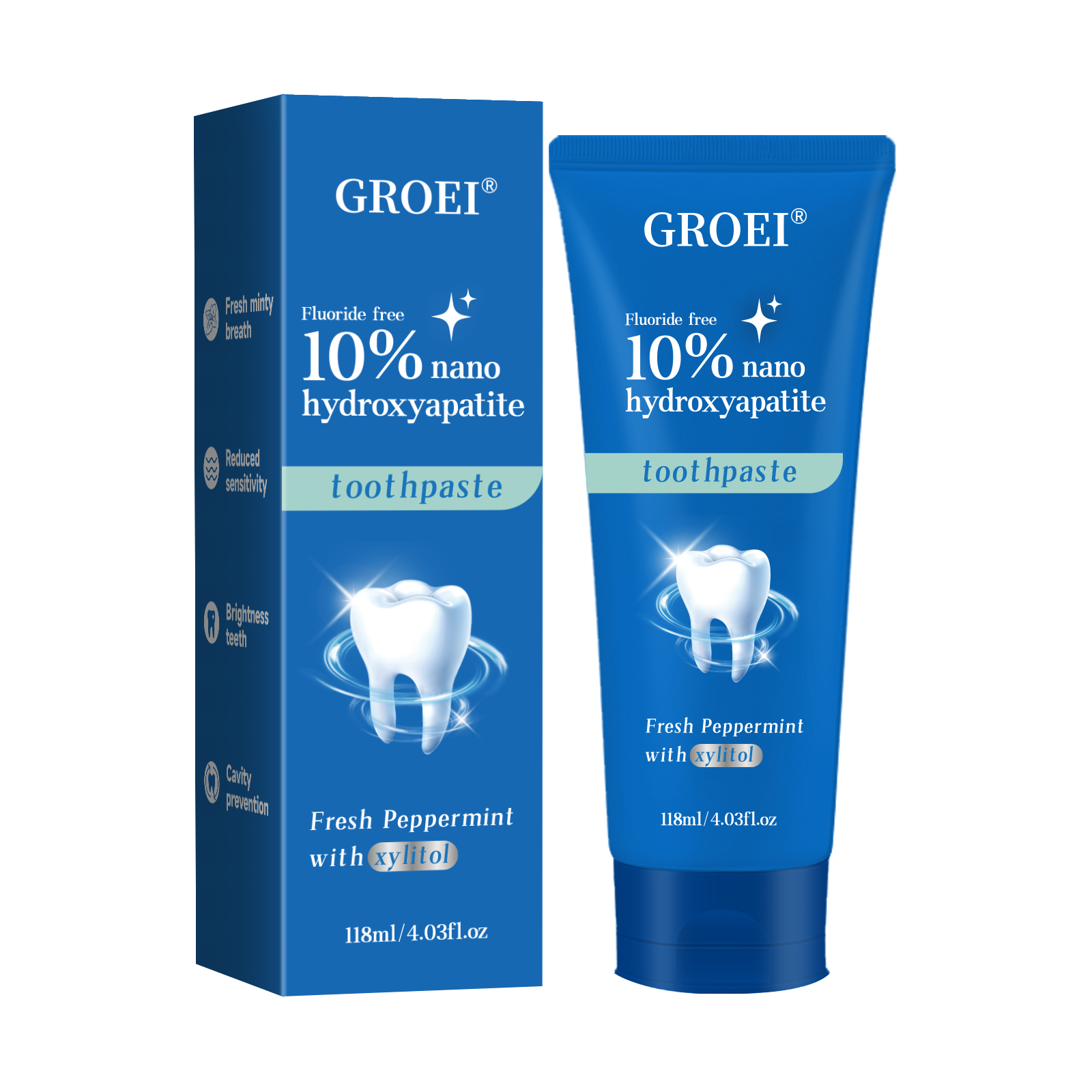 Hydroxyapatite Toothpaste - GROEI 10% Nano Hydroxyapatite Toothpaste 118ml