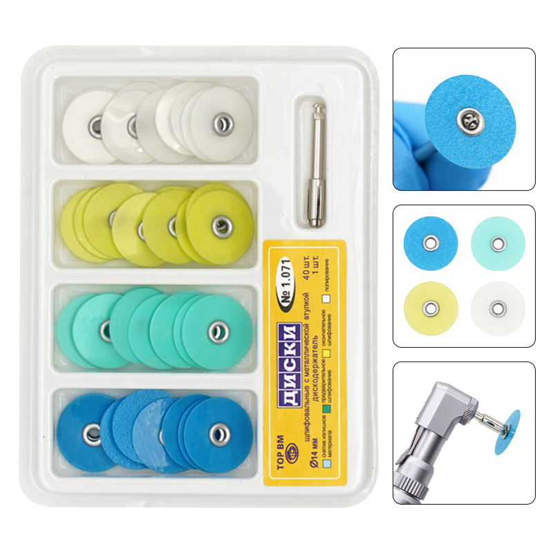 Teeth Whitening Professional - 40Pcs/Box Dental Polishing Discs Holding Rod