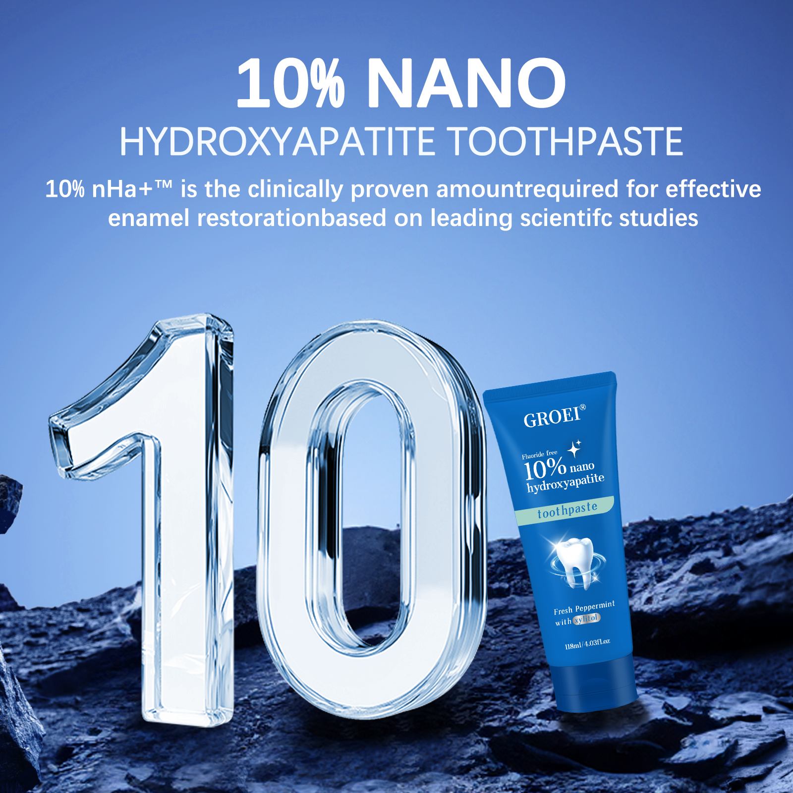 GROEI 10% Nano Hydroxyapatite  - огляд і ціна Hydroxyapatite Toothpaste
