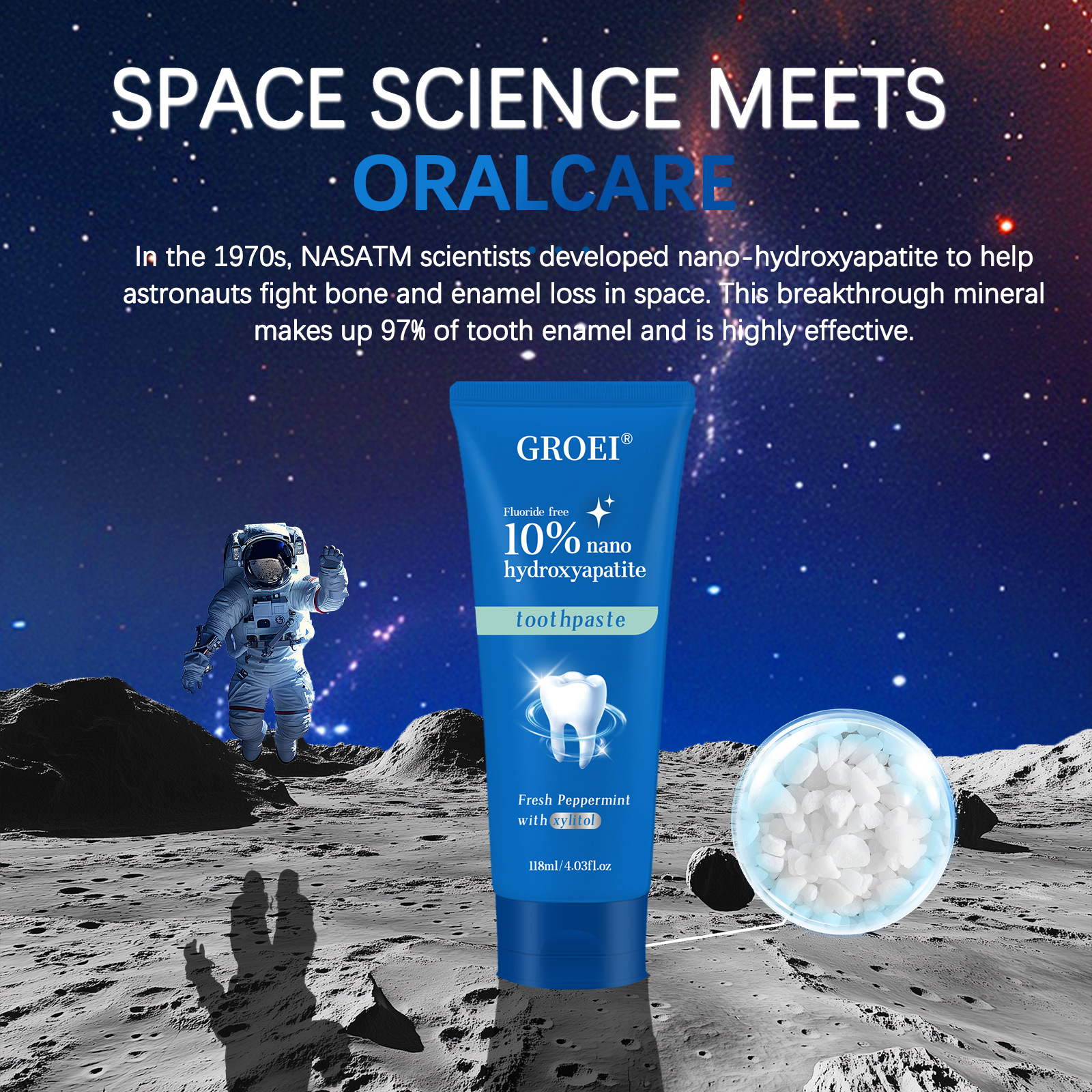 GROEI 10% Nano Hydroxyapatite  - огляд і ціна Hydroxyapatite Toothpaste