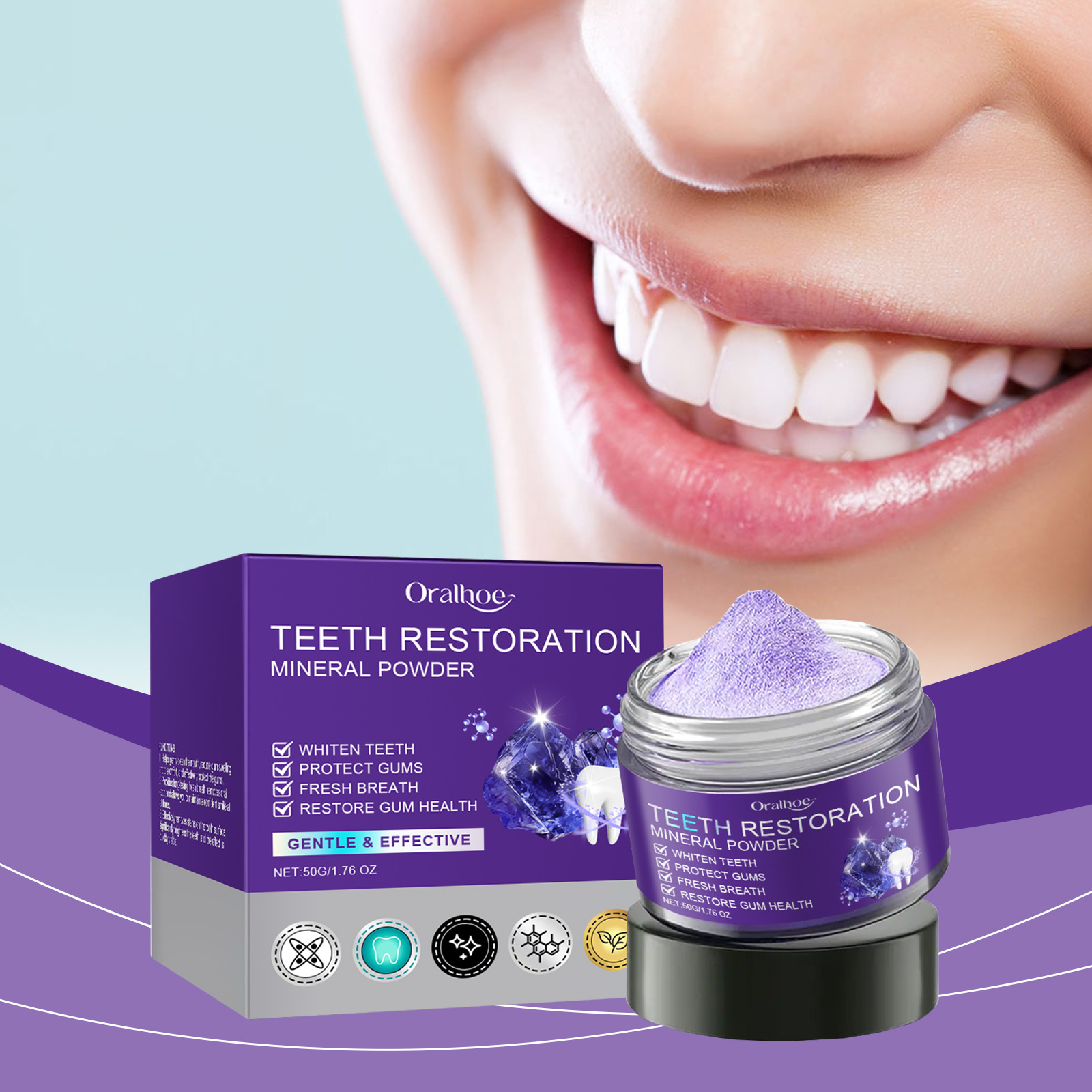 Teeth Restoration Mineral Powd - огляд і ціна Teeth Whitening Cream