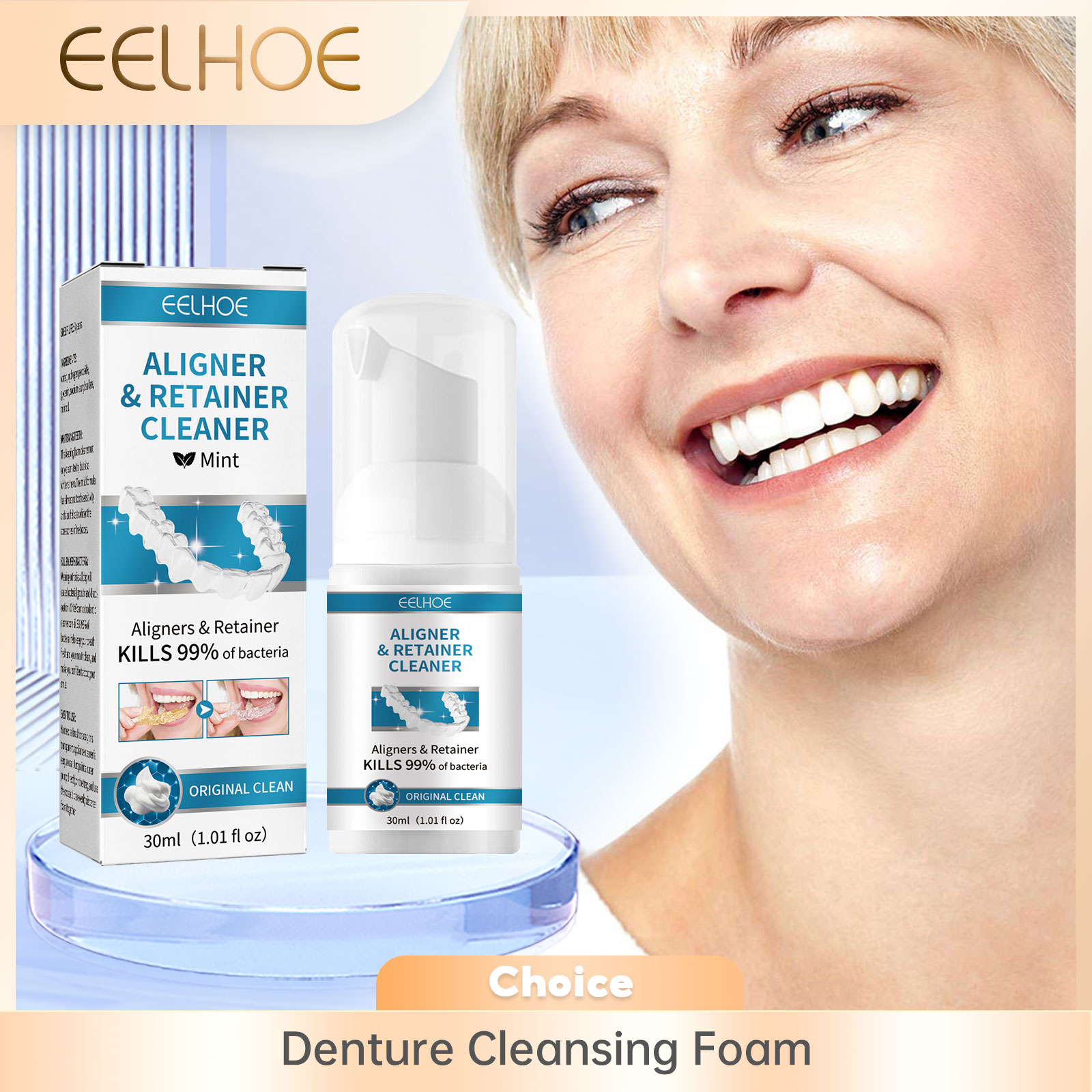 Aligner Denture Cleaner Foam D - огляд і ціна Teeth Whitening Cream