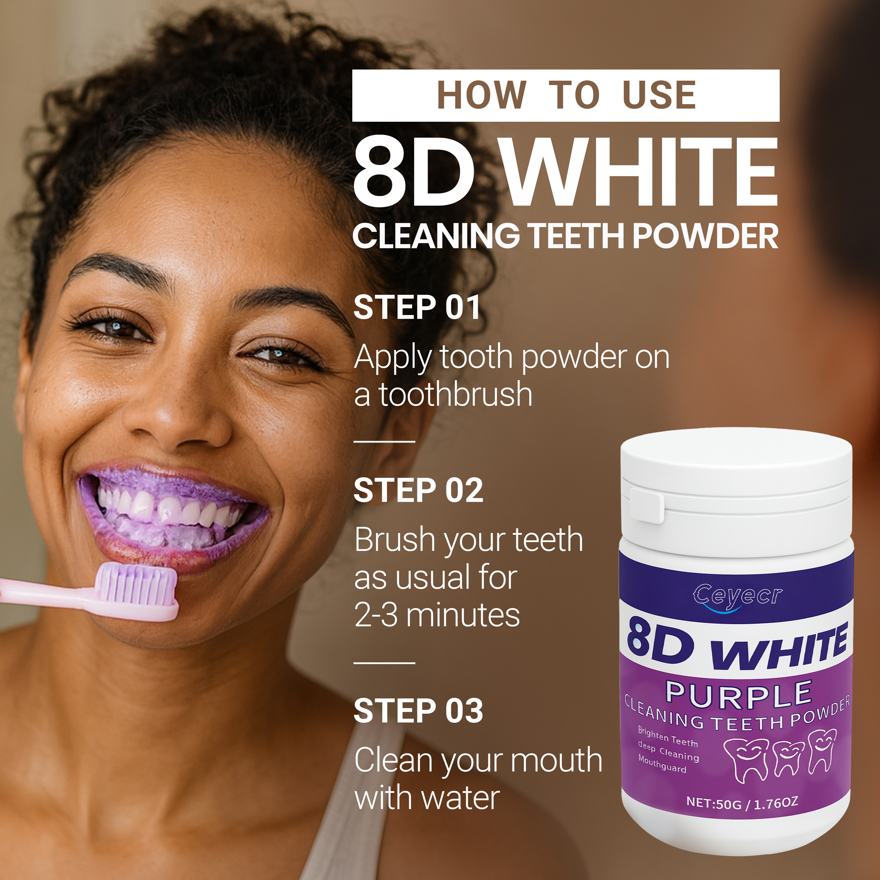 8D white Teeth Whitening Powde - огляд і ціна Remineralizing Toothpaste
