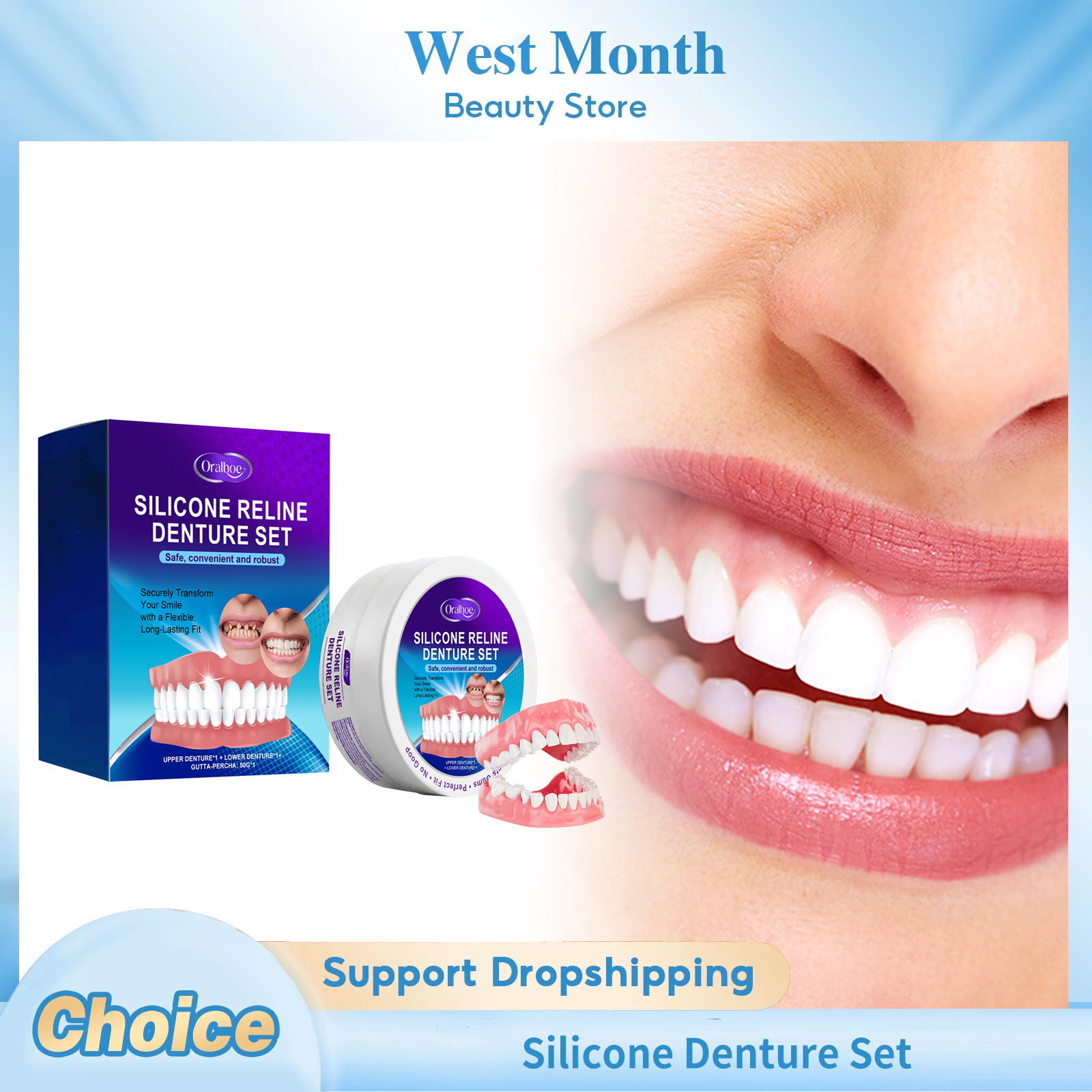 Oralhoe Silicone Denture Set R - огляд і ціна Teeth Whitening Kit