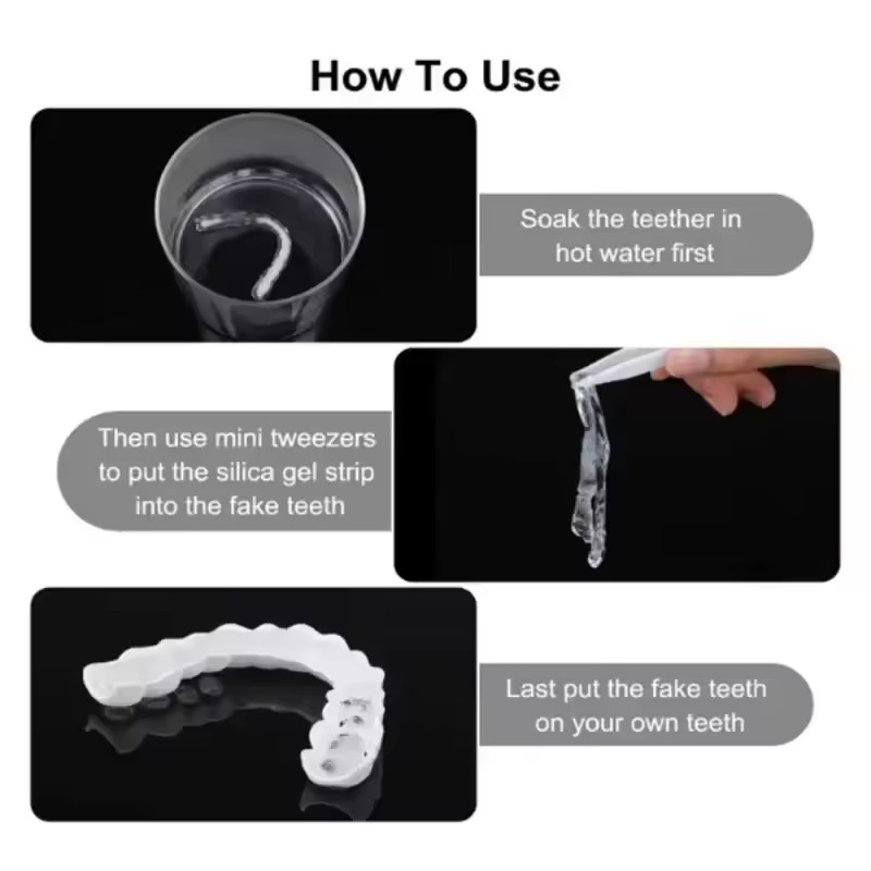 New Reusable Temporary False T - огляд і ціна Teeth Whitening Uneven